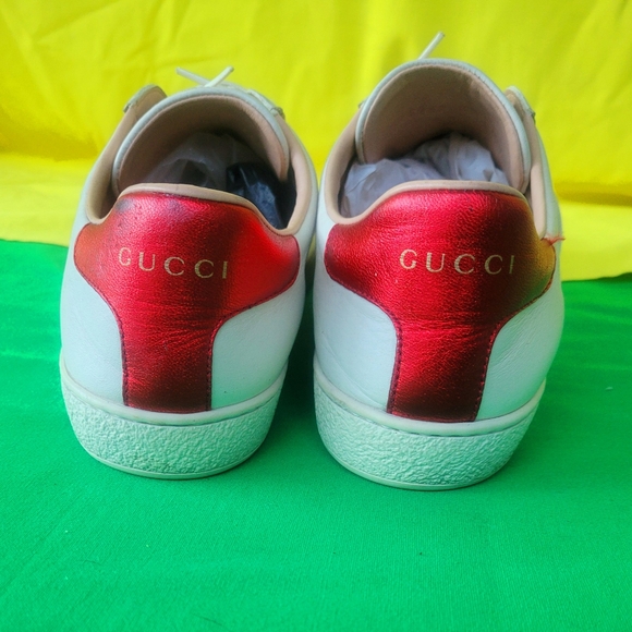 GUCCI ACE LEATHER LOGO STRIPES SNEAKER MEN'S - Picture 2 of 15